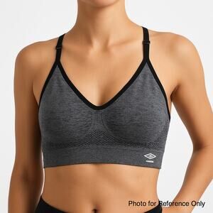 Umbro Seamless Sports Bra Racerback Gray Mesh Women L Activewear Stretch